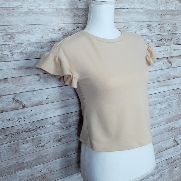Material Girl Cropped Top Ruffle Sleeve XS 260 - Picture 2 of 5